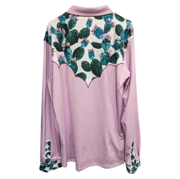 RANCH DRESS'N Fallon Taylor "Morgan" cactus Performance Rodeo Cowgirl shirt sz3X - Picture 10 of 16